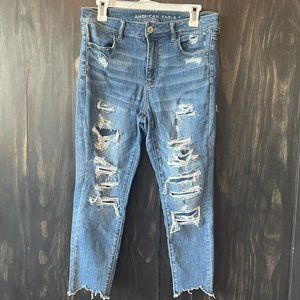 AE Ne(x)t Level Patched High Waisted Jegging Crop Size 10S